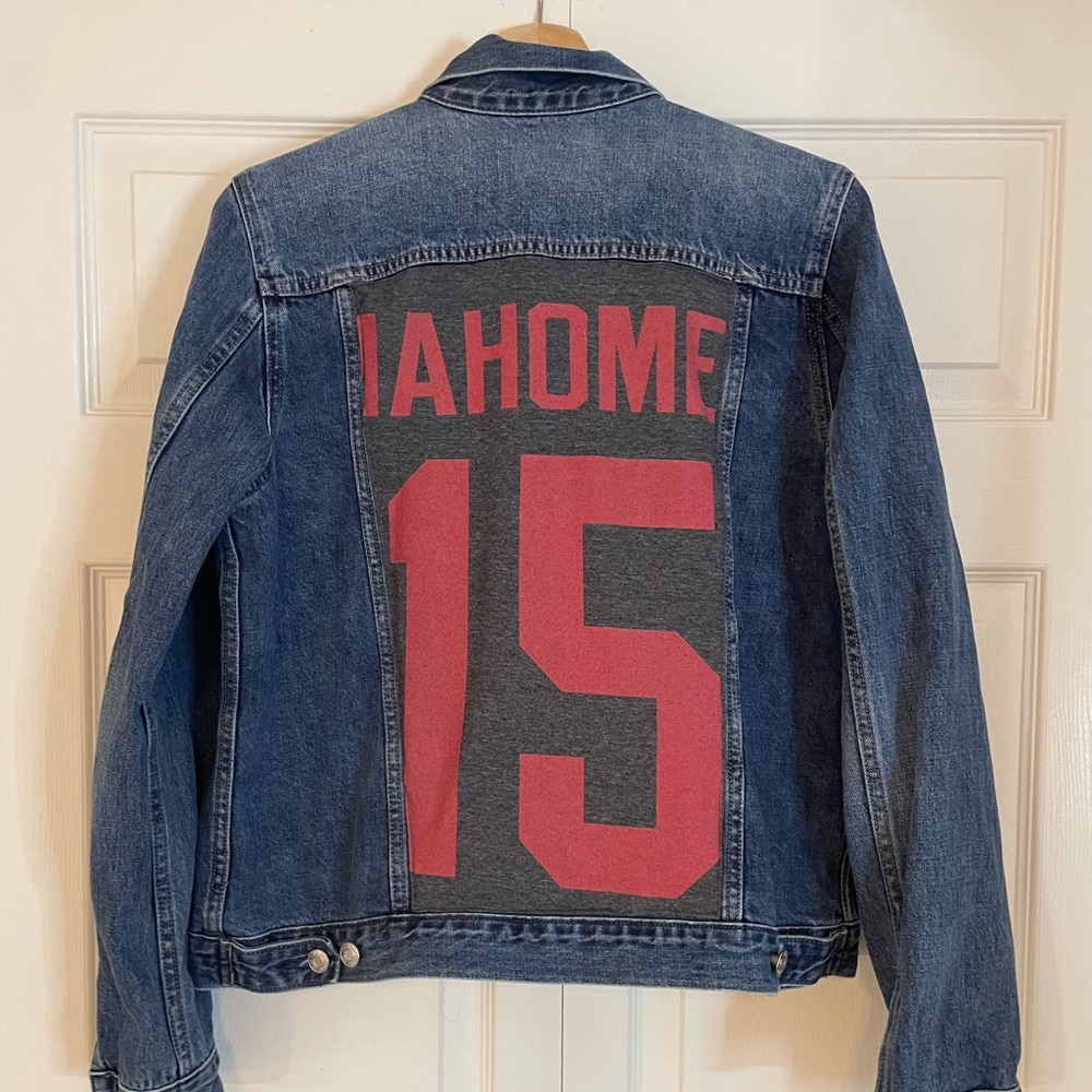 Vintage Reworked Patrick Mahomes Jersey Jacket- Super Bowl- Mens Gap Jean Jacket